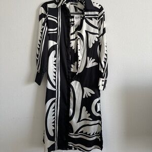 MNG satin shirt dress